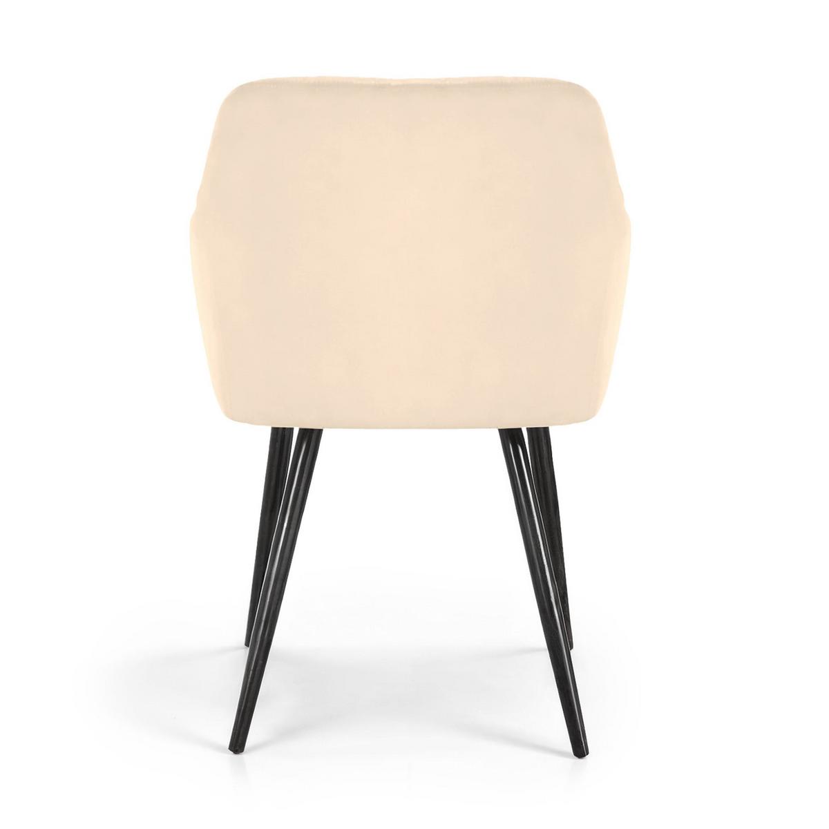 POLSTERSTUHL 6er Set, Metallbeine Beige, Schwarz 54,5/82/58 - Beige/Schwarz, Textil (55/82/52cm) - RAUMHIRSCH FURNITURE