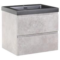 WASCHBECKENUNTERSCHRANK wandmontiertk mit Waschbecken Grau Cardiel - Grau, Holzwerkstoff (60/55/74cm) - Beliani