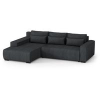 ECKSCHLAFSOFA Benny anthrazit links - Anthrazit/Schwarz, Kunststoff/Textil (271/185cm) - Beautysofa