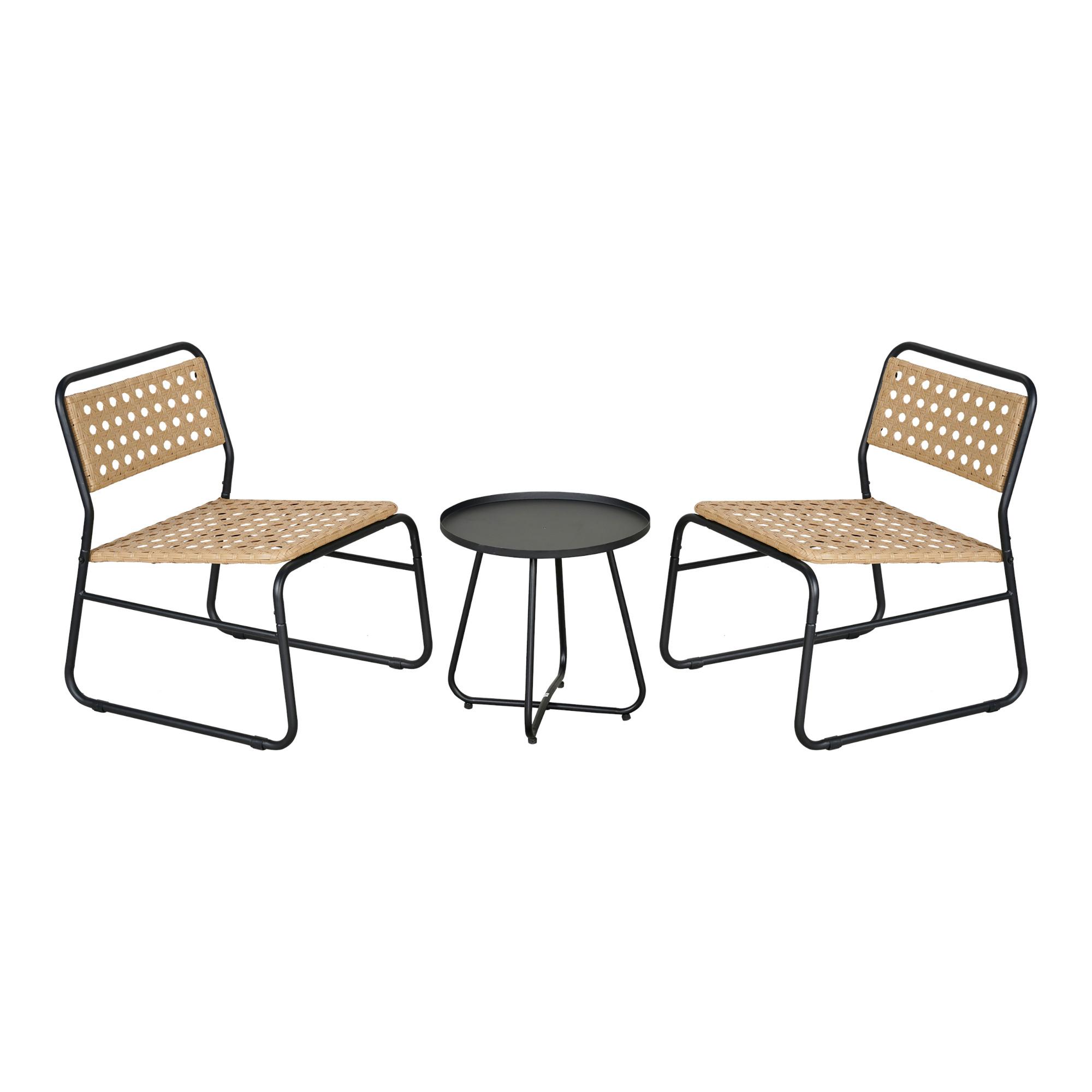 BISTRO-SET 3 TLG. Brienza - Beige, Metall - casa.pro