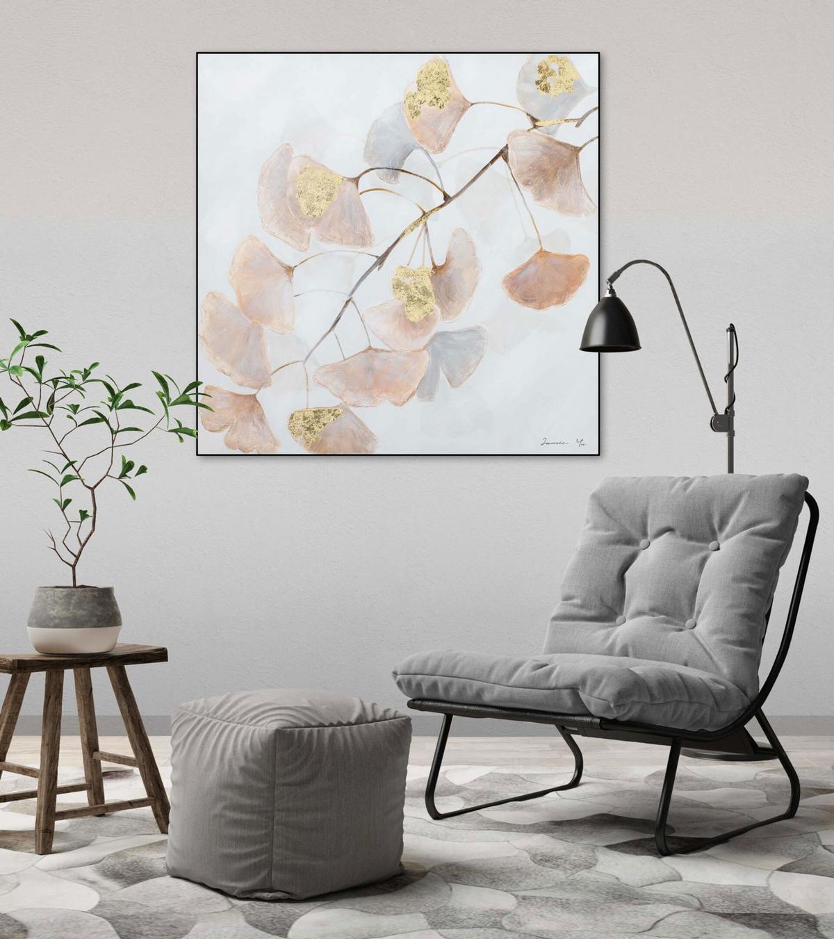 ACRYLBILD HANDGEMALT 80/80 cm - Beige/Braun, Holz/Textil (80/80cm) - KUNSTLOFT