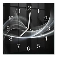 WANDUHR aus Glas 30x30 cm - Abstrakte Linien - Schwarz, Glas (30/30/0.4cm) - TULUP
