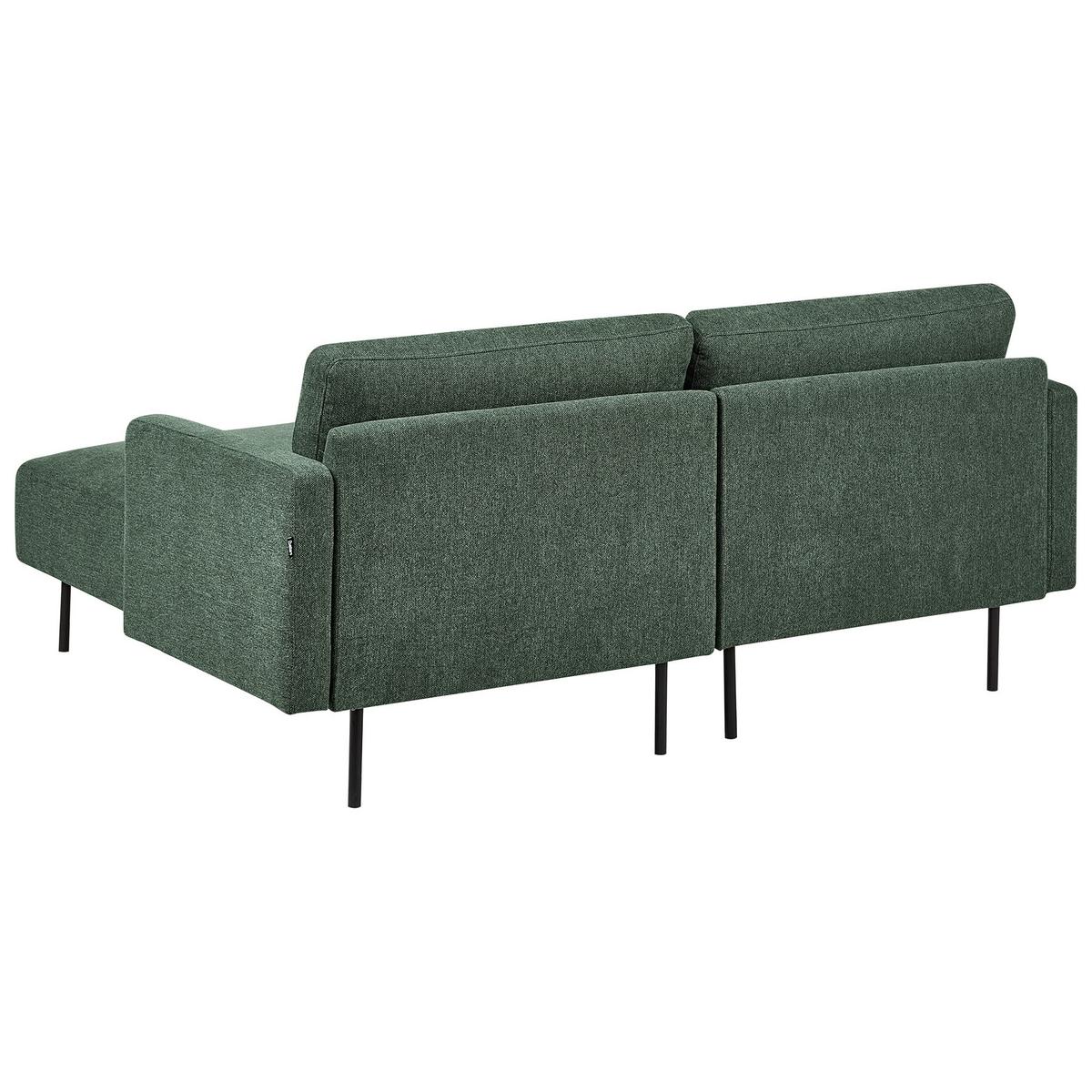 2-SITZER-ECKSOFA dunkelgrün rechtsseitig Breda - Schwarz/Grün, Textil (192/155cm) - Beliani