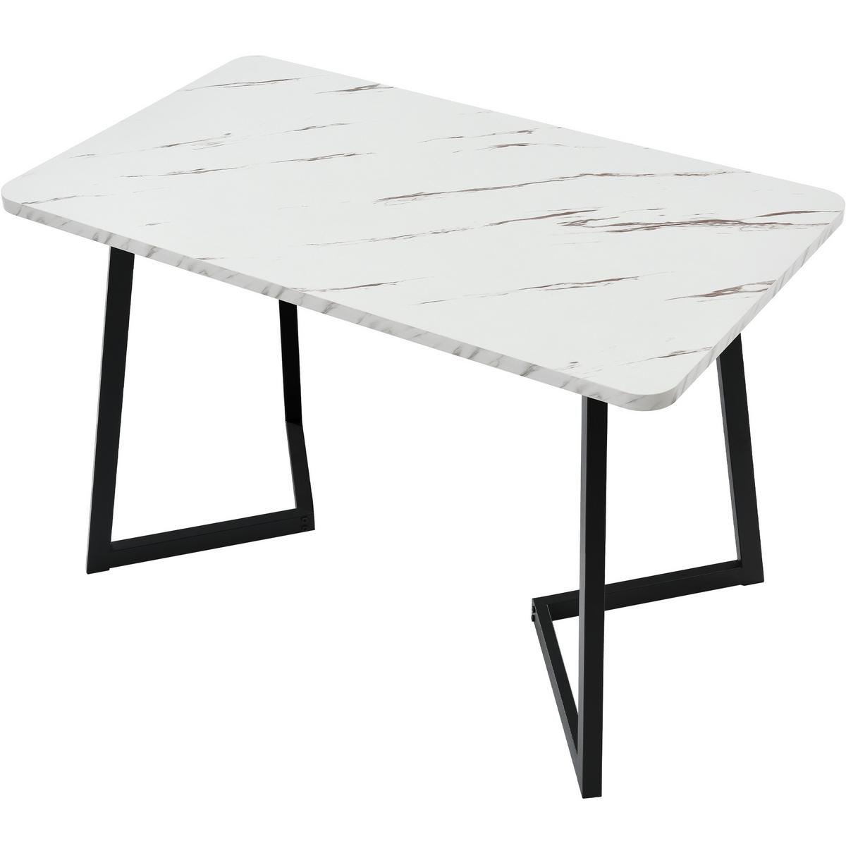 ESSTISCH Weiß 117/68/75CM - Weiß, Holzwerkstoff/Metall (117/68/75cm) - Urban Meuble