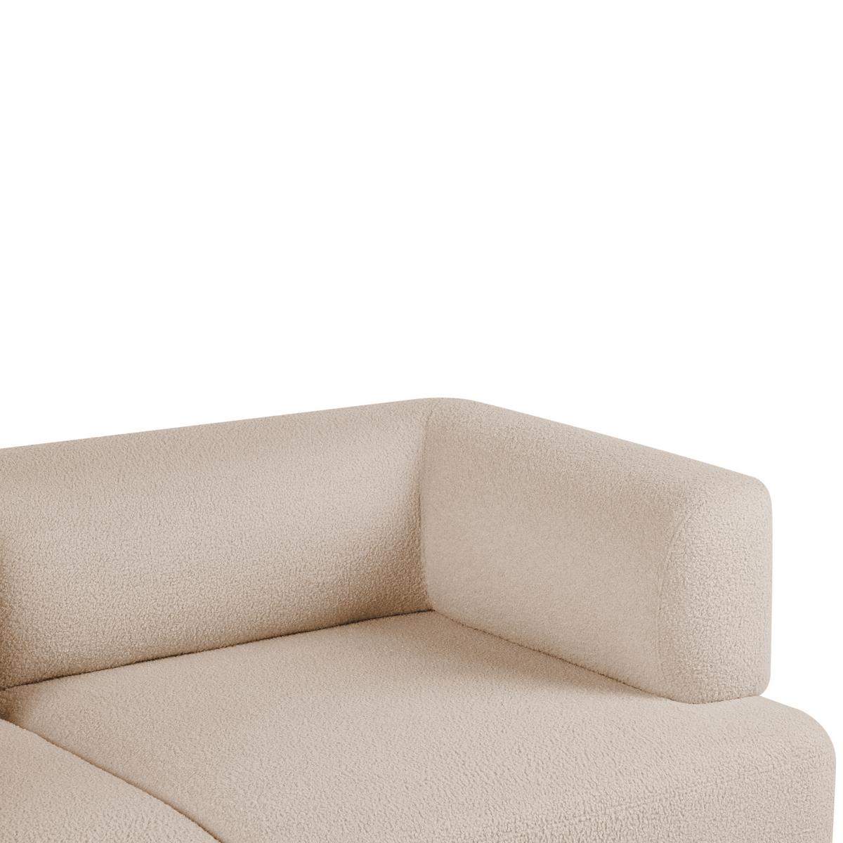 2-SITZER-SOFA Bouclé Beige Movik - Dunkelbraun, Textil (183/74/90cm) - Beliani