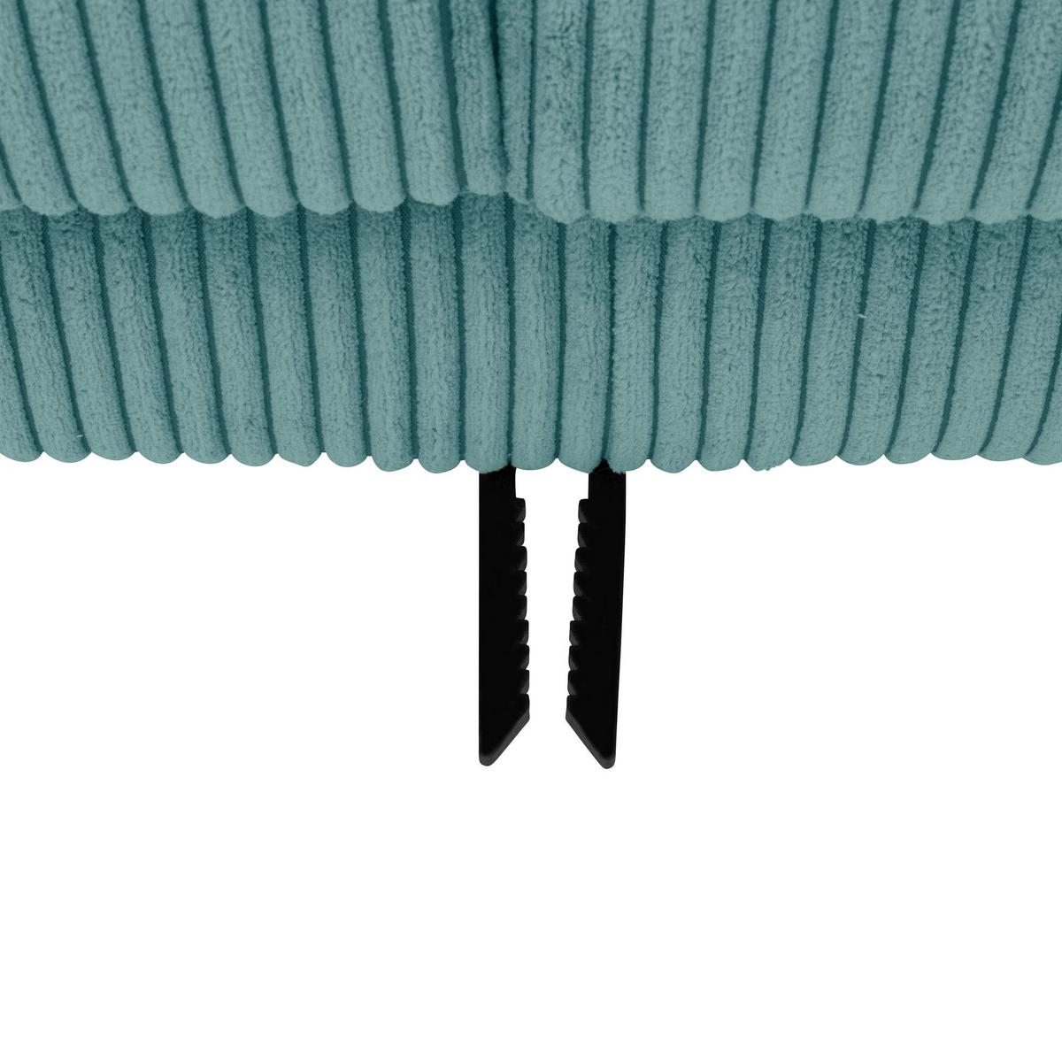 SOFA mit Longchair links Kaylynn Cordstoff eisblau - Pastellblau, Kunststoff (175/294cm) - 58aufmkessel