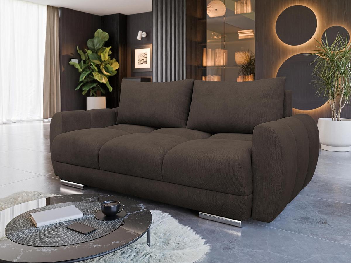 SOFA Logo 2 - Dunkelbraun/Silberfarben, Holz/Kunststoff (186/89/97cm) - MIRJAN24