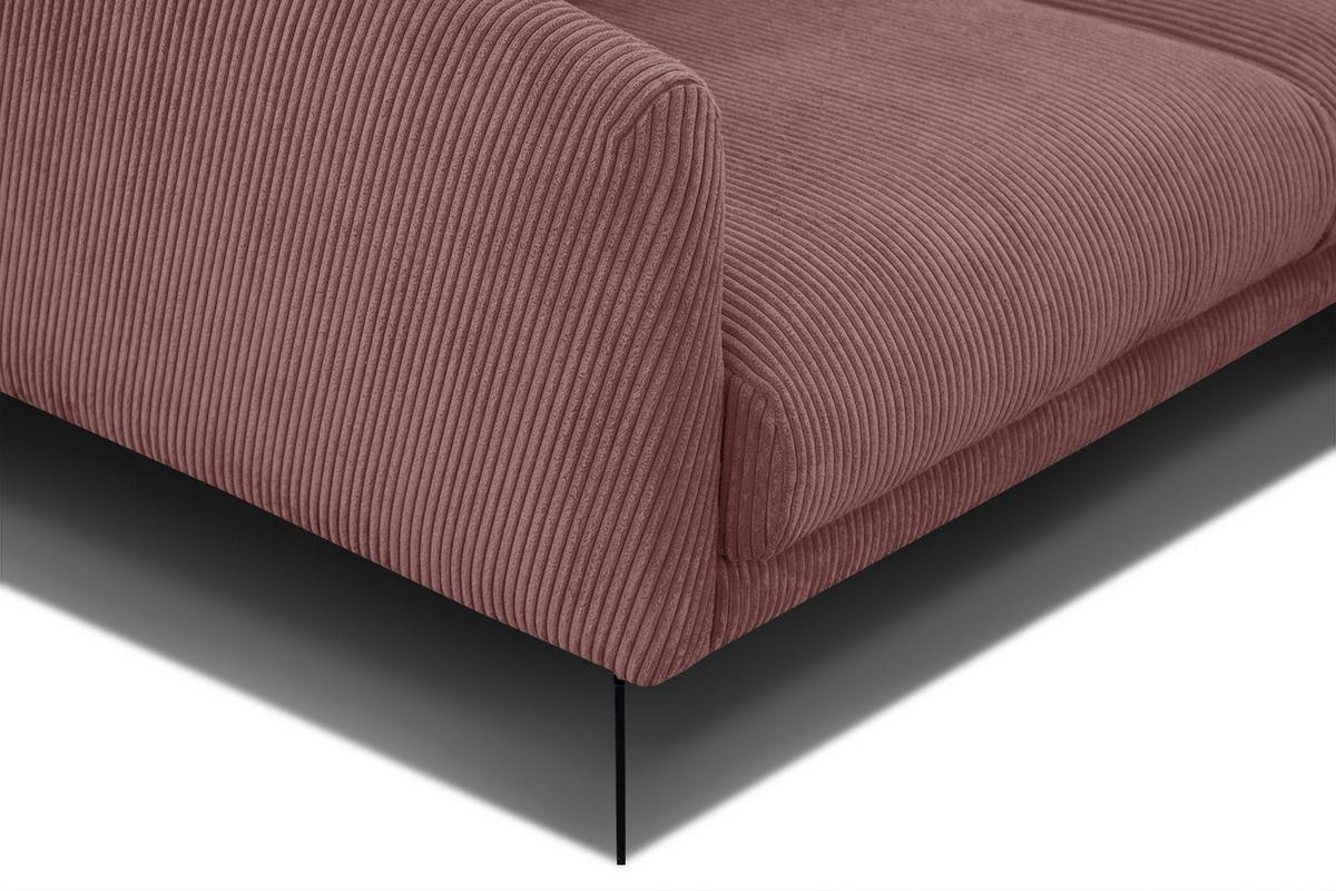 SOFA VILT 3-Sitzer, altrosa - Altrosa/Schwarz, Holzwerkstoff/Textil (202/89/94cm) - Wozimo