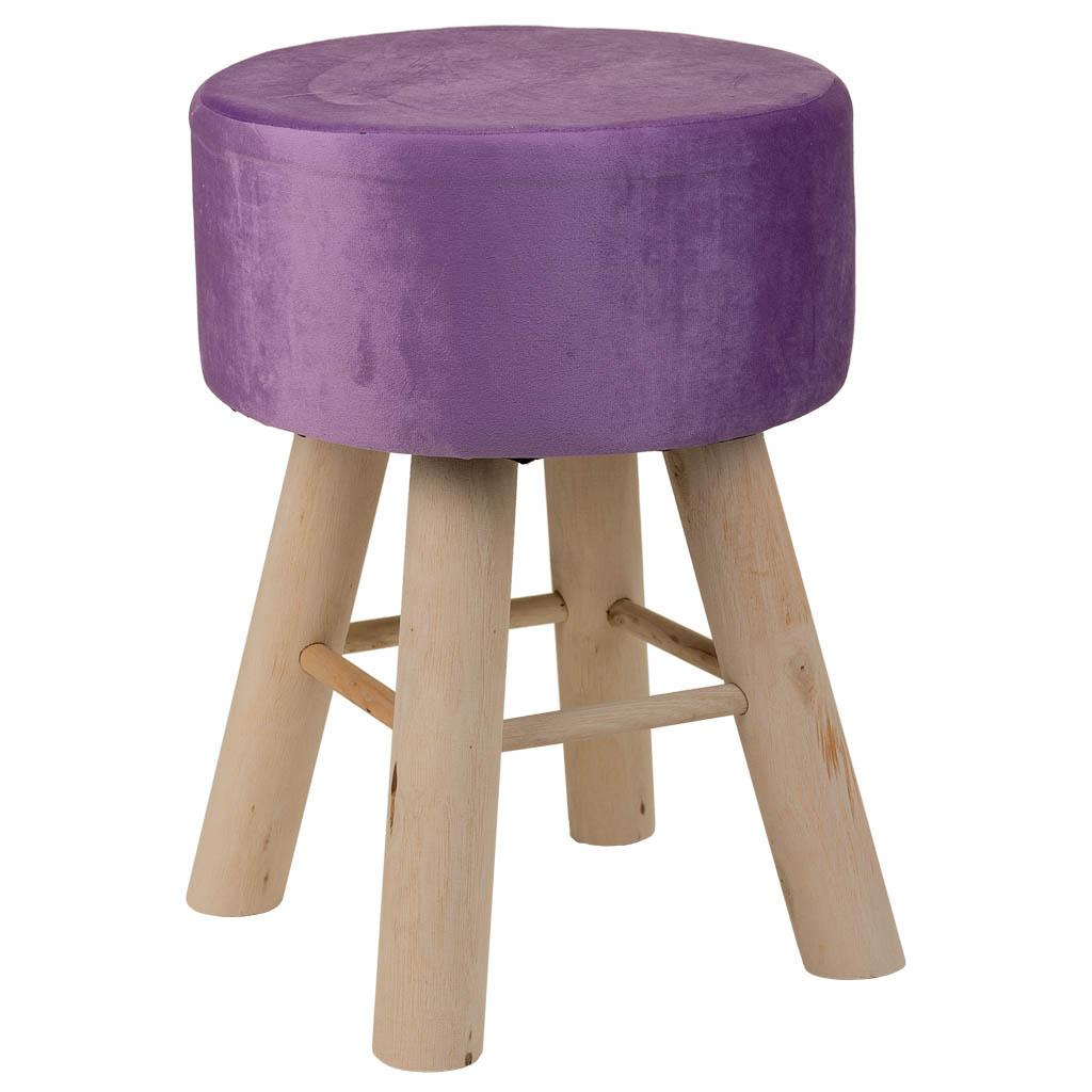 HOCKER aus Holz, 32x44cm - Violett, Holzwerkstoff (32/44/32cm) - Wanderlust