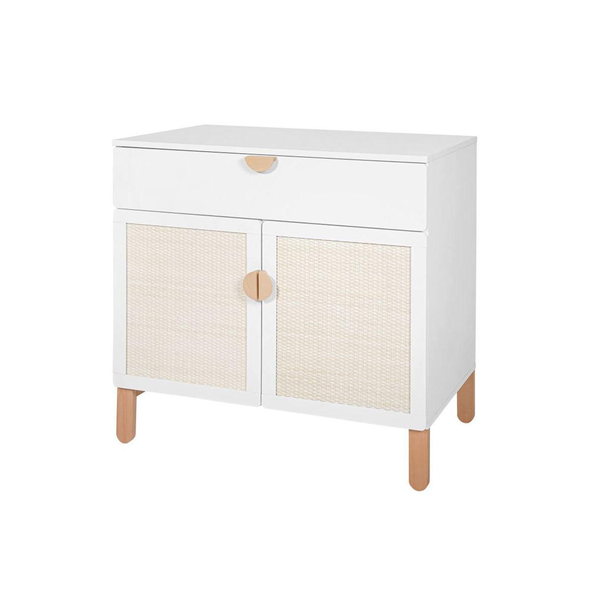 BABYZIMMER 3-teilig Laurie Weiß und Holz - Weiß, Holzwerkstoff (123.5/90/64cm) - Petits-meubles