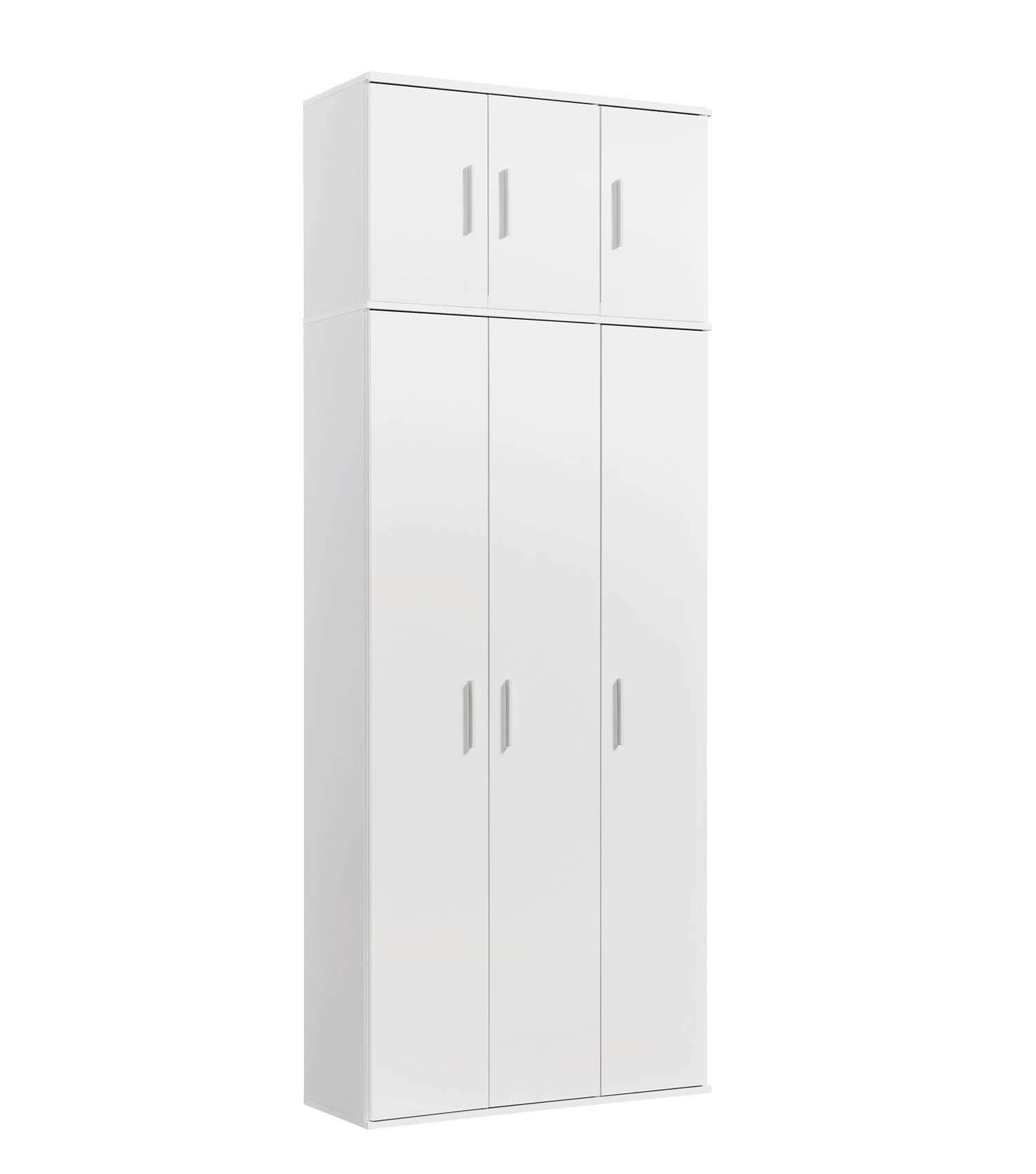 MEHRZWECKSCHRANK Trio - Weiß, Holzwerkstoff (89/230/34.5cm) - Mokebo