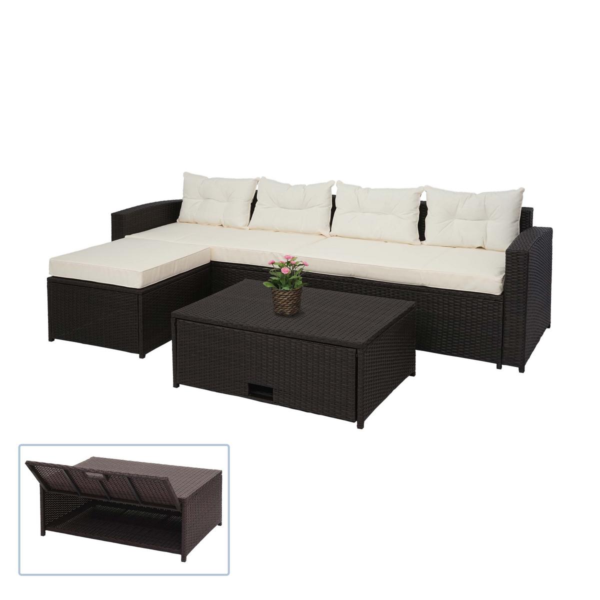 POLY-RATTAN GARNITUR Braun, Beige - Beige/Braun, Kunststoff - MCW
