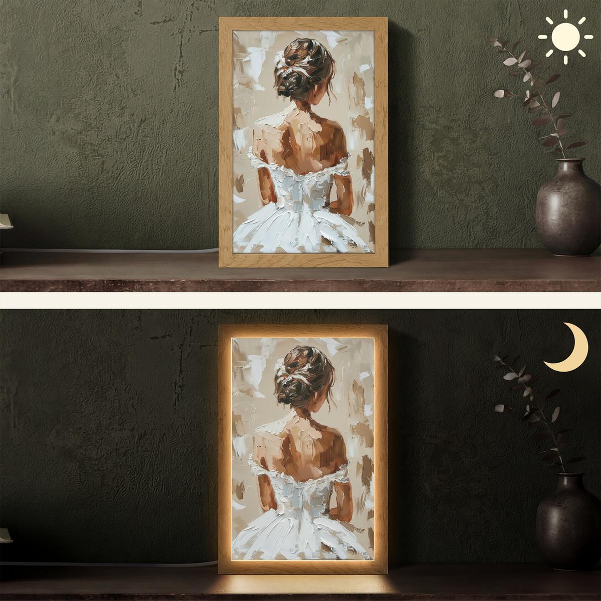 TISCHLEUCHTE Frau - Farbe - Abstrakt - Beige - Modern 20x30 cm - Brombeere, Holzwerkstoff (8/20/30cm) - OnlyWow