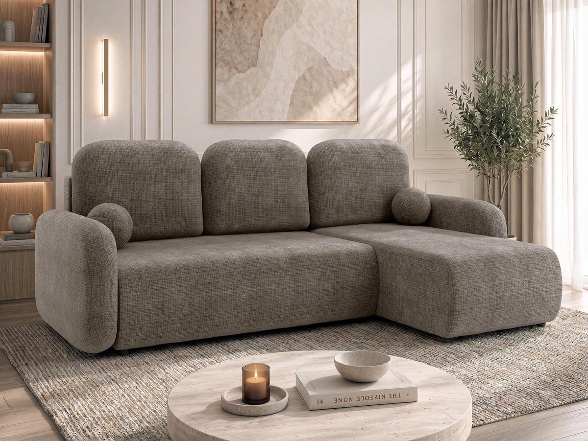 ECKSCHLAFSOFA Gizefa - Dunkelbraun/Schwarz, Holz/Kunststoff (233/147cm) - MIRJAN24