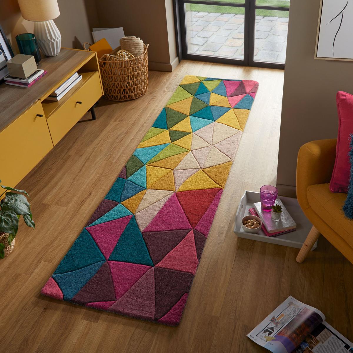 WOLLTEPPICH DERWENT, geometrisch, Bunt, 60 x 230 cm - Multicolor, Textil (60/230cm) - KADIMA DESIGN