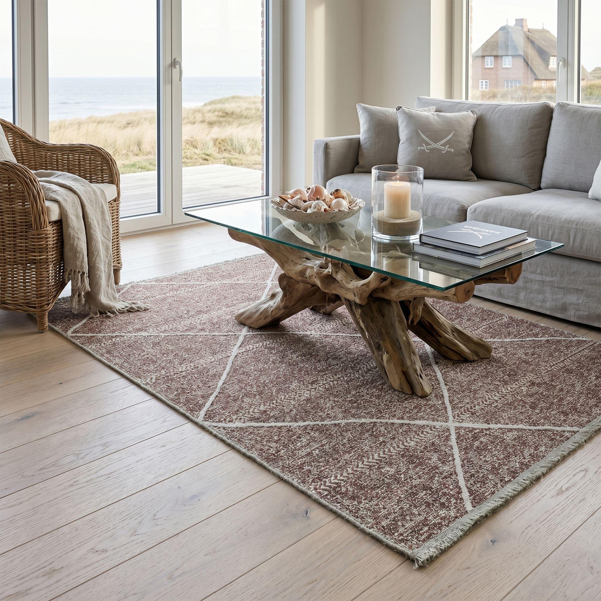 FLACHWEBTEPPICH Braderup 240x340 cm - Rot, Textil (240/340cm) - Sansibar SYLT