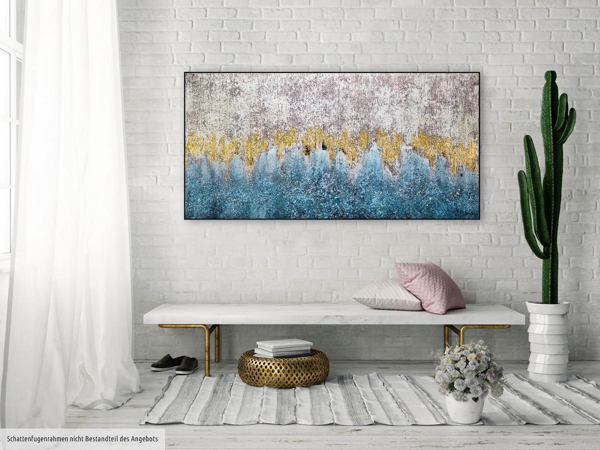 ÖLGEMÄLDE 140/70 cm - Blau/Grau, Holz/Textil (140/70cm) - KUNSTLOFT