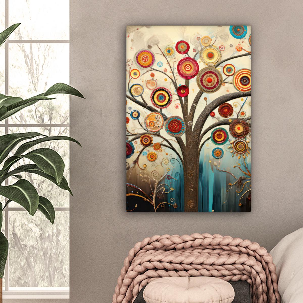 LEINWANDBILD Baum - Baum des Lebens - Farbe Wanddeko Schlafzimmer 60x90 cm - Braun, Textil (60/90cm) - MuchoWow