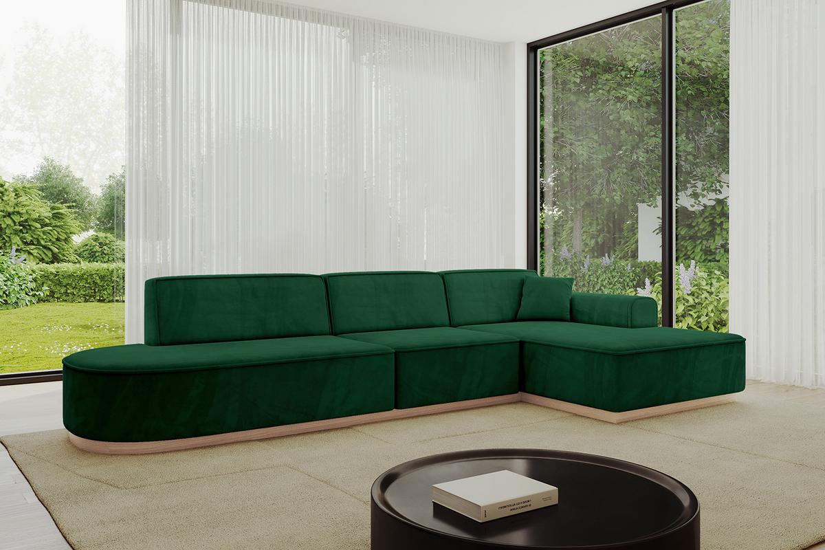 ECKSOFA Ottomane Rechts IREA-L2 - 328x171x83 cm Grün - Grün, Holzwerkstoff/Textil (171/328cm) - ALTDECOR