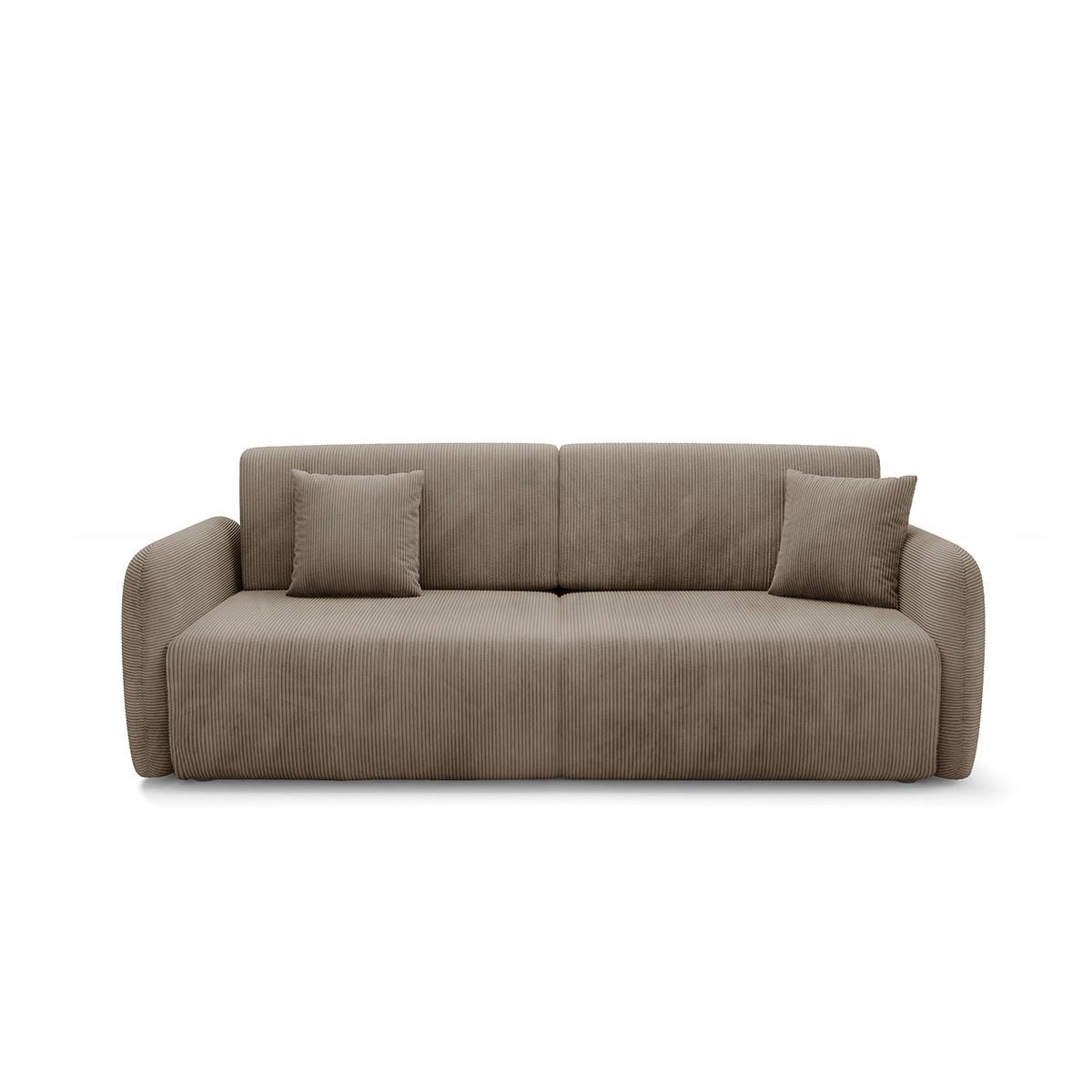 SOFA Dora 3 Sitzplätze Taupe - Taupe, Holz (233/92/110cm) - Petits-meubles