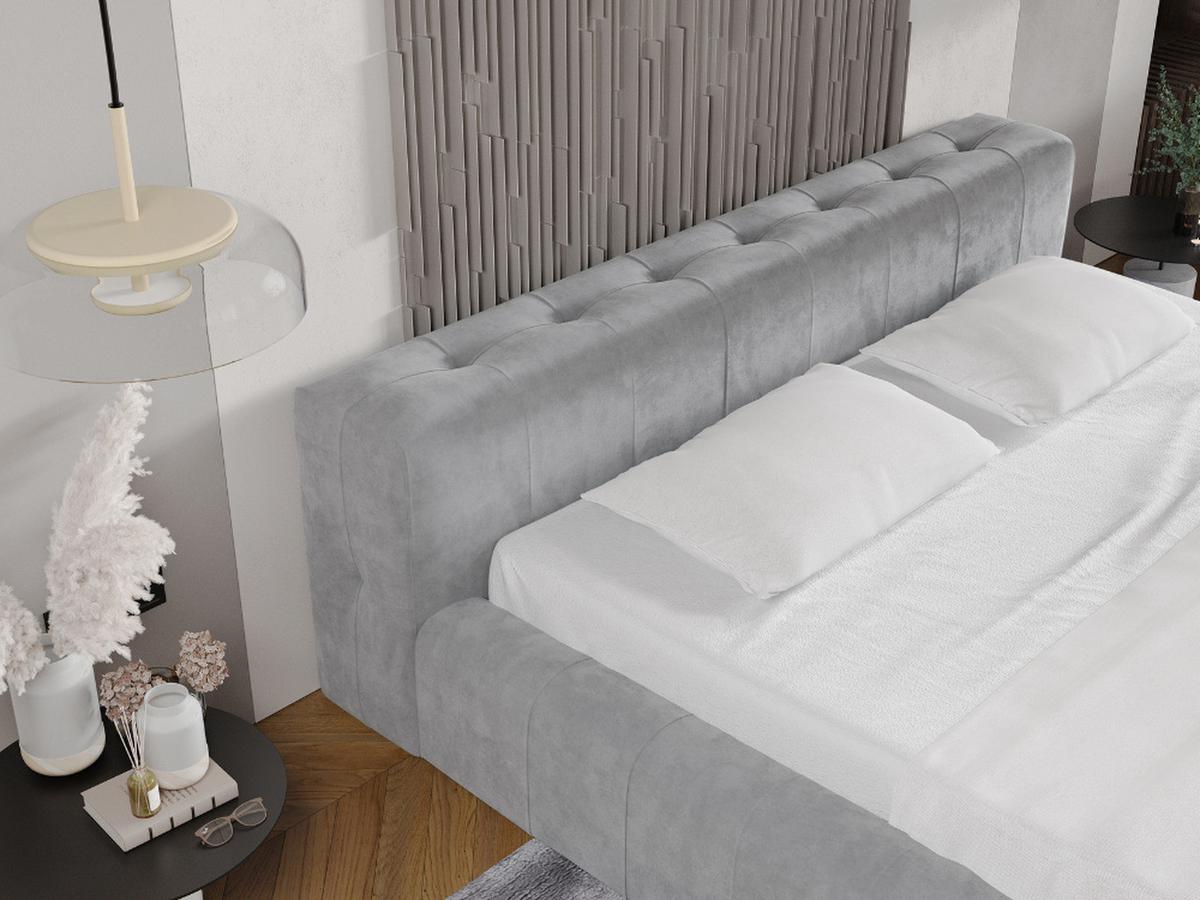 POLSTERBETT Lipari 140x200 Grau - Naturfarben/Grau, Holz/Textil (140/200cm) - Graingold