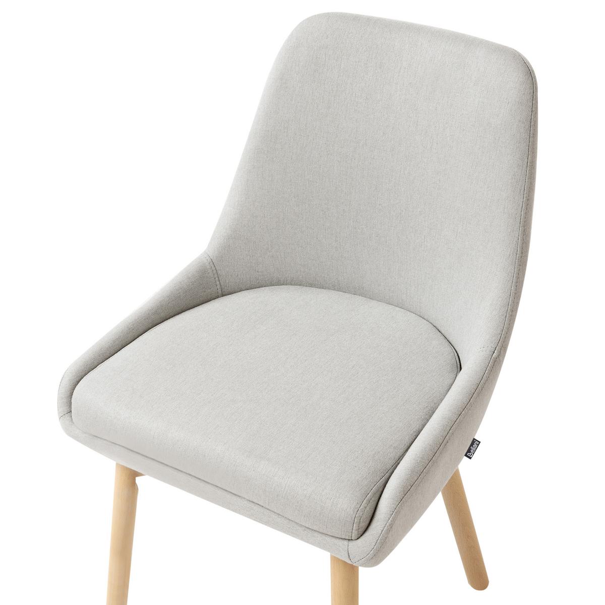 ESSZIMMERSTUHL 2er-Set Stoff Hellgrau Melfort - Hellgrau, Textil (49/82/58cm) - Beliani