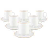 KAFFEEBECHER MIT UNTERTASSEN Sento Home Pure Lines Mango Orange 400 ml 6er Set - Orange, Keramik (0.4L) - Seltmann Weiden