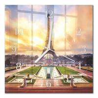 WANDUHR aus Glas 30x30 cm - Eiffelturm - Multicolor, Glas (30/30/0.4cm) - TULUP