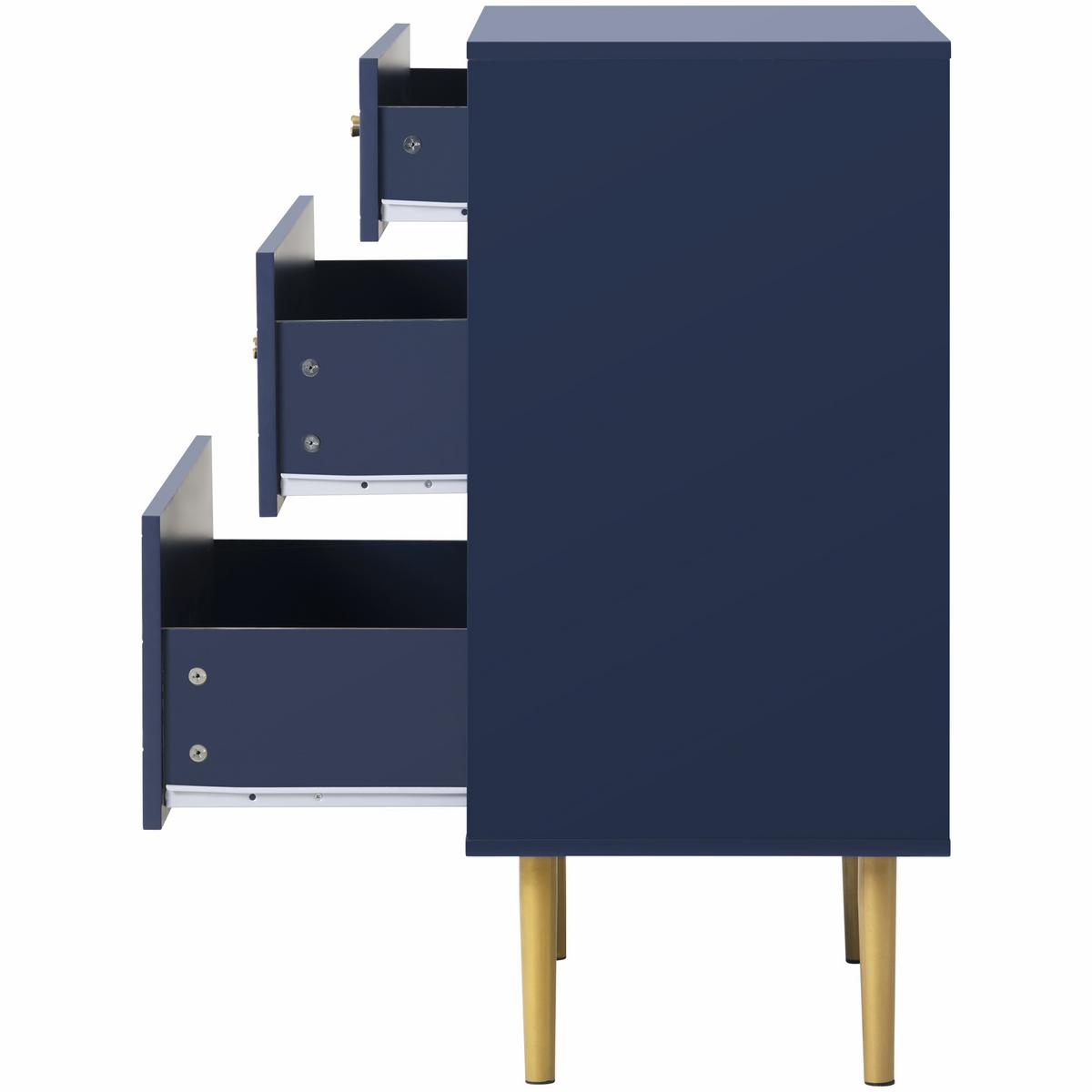 KOMMODE mit 3 Schubladen Blau - Blau, Holzwerkstoff (40/80/70cm) - Urban Meuble