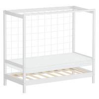 KINDERBETT Fußballtor mit Matratze 70x140 cm Weiß - Weiß, Holz (70/140cm) - ML-DESIGN
