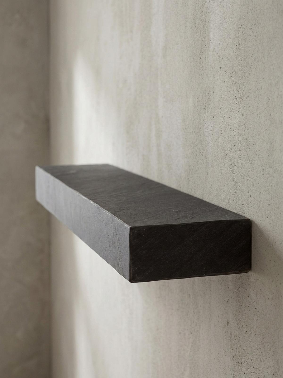 WANDREGAL Mango Massivholz Steinoptik Rechteckig Modern, Grau 120x20x10 cm - Grau, Holz (120/10/20cm) - KADIMA DESIGN