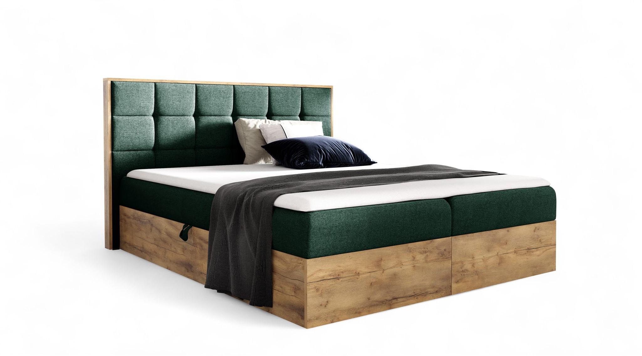 BOXBETT Kalypso überlänge Faro - Grün, Holzwerkstoff/Textil (160/220cm) - Fun Möbel
