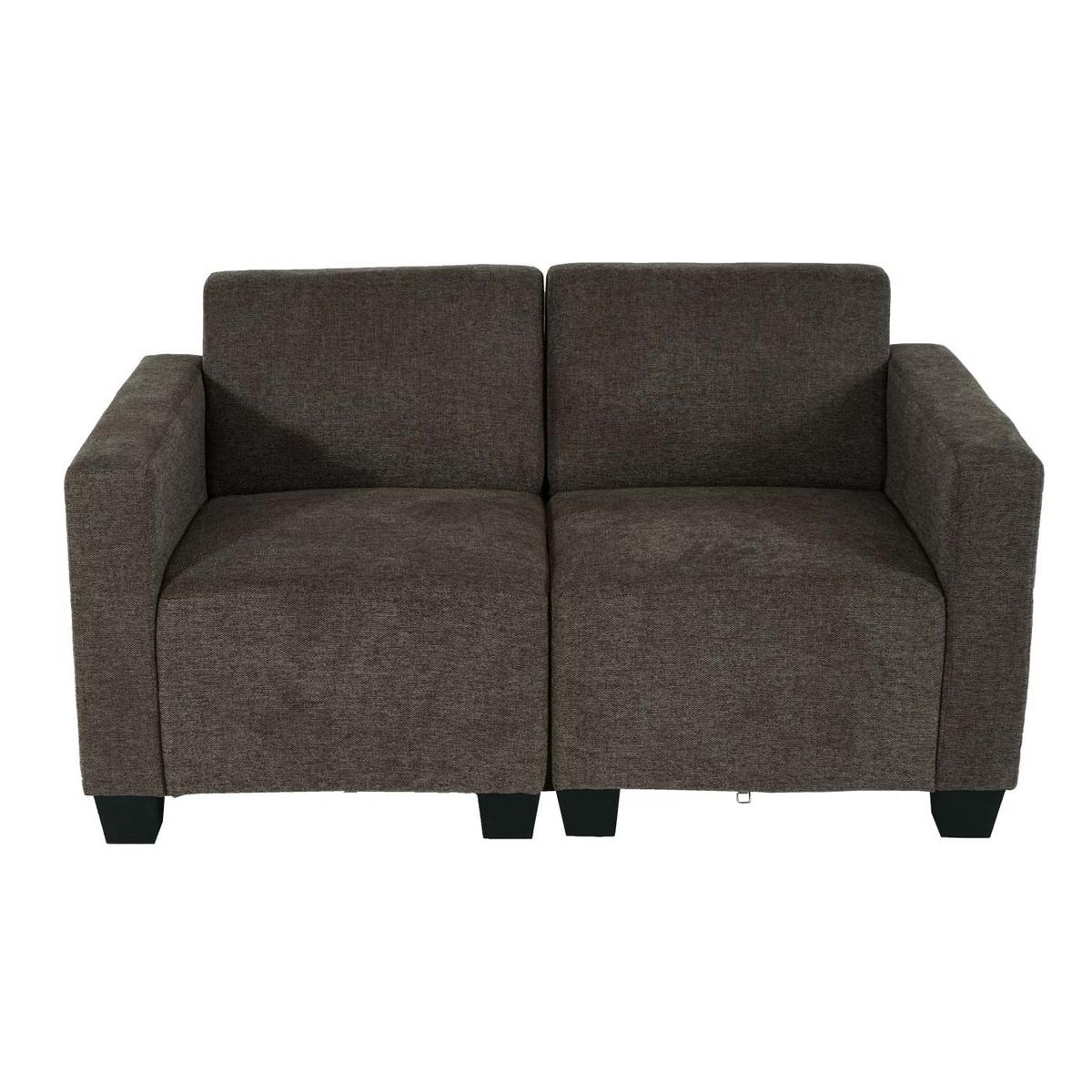 2-SITZER SOFA COUCH MODULAR Braun - Braun, Textil (136/76/72cm) - MCW