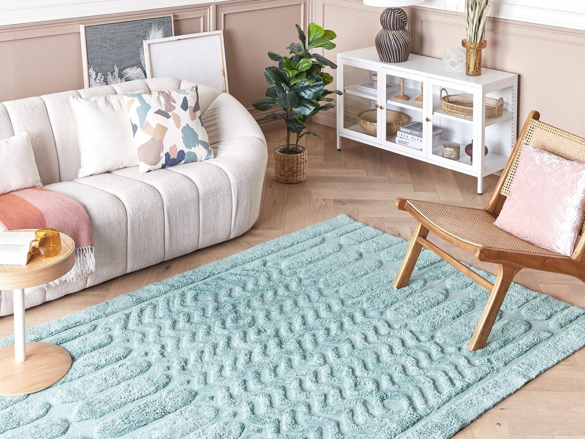 KURZFLOR-TEPPICH Sirnak 200/140 cm - Grün, Textil (140/200cm) - Beliani