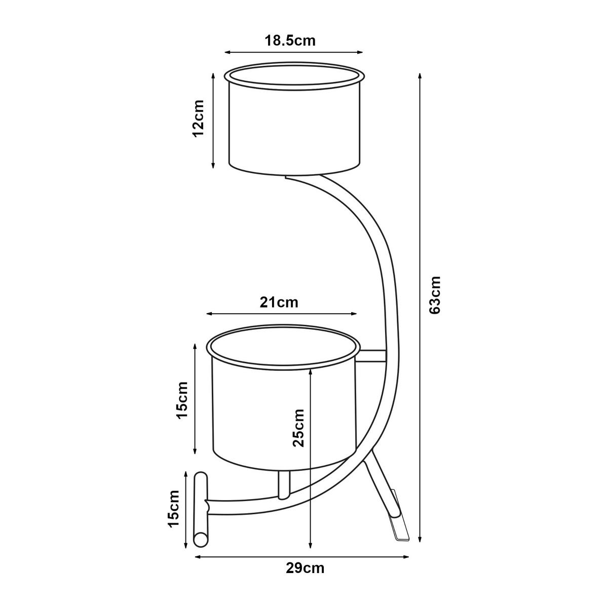 PFLANZENSTÄNDER Almelo - Hellblau, Metall (63cm) - [en.casa]