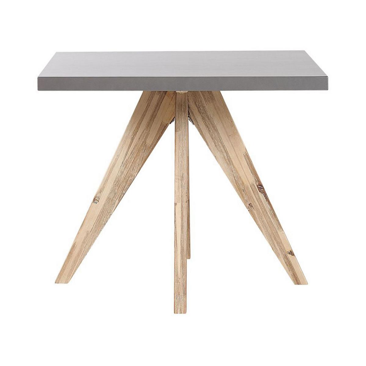 GARTENMÖBEL SET 4-Sitzer Faserzement grau 90/90 cm beige Olbia - Hellbraun/Beige, Stein - Beliani