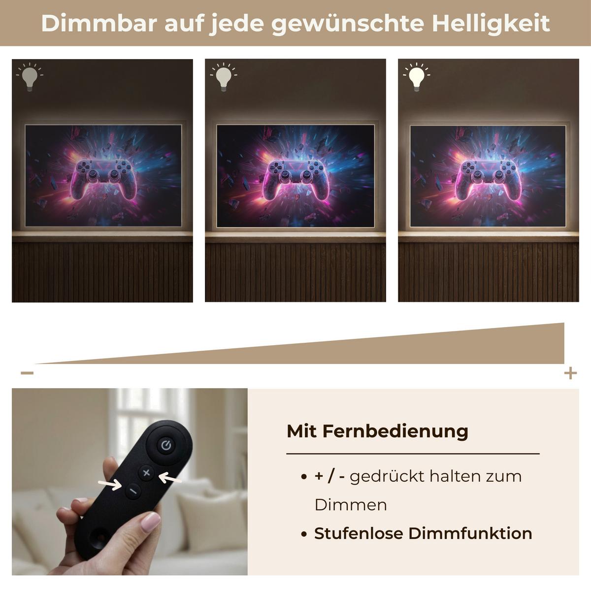 WANDLEUCHTE MIT AKKU Controller - Neon - Explosion - Abstrakt 60x40 cm - Violett, Holzwerkstoff (60/40/8cm) - OnlyWow