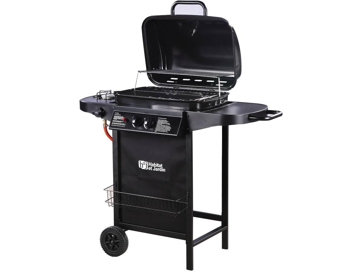 GASGRILL party 3 Schwarz - Grau, Metall (46/93/103cm) - Habitat Garten
