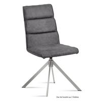 ESSZIMMERSTUHL drehbar (2er-Set) Dulcea 47x92x60 Edelstahl/Grau - Edelstahlfarben/Grau, Kunststoff (60/92/47cm) - 58aufmkessel