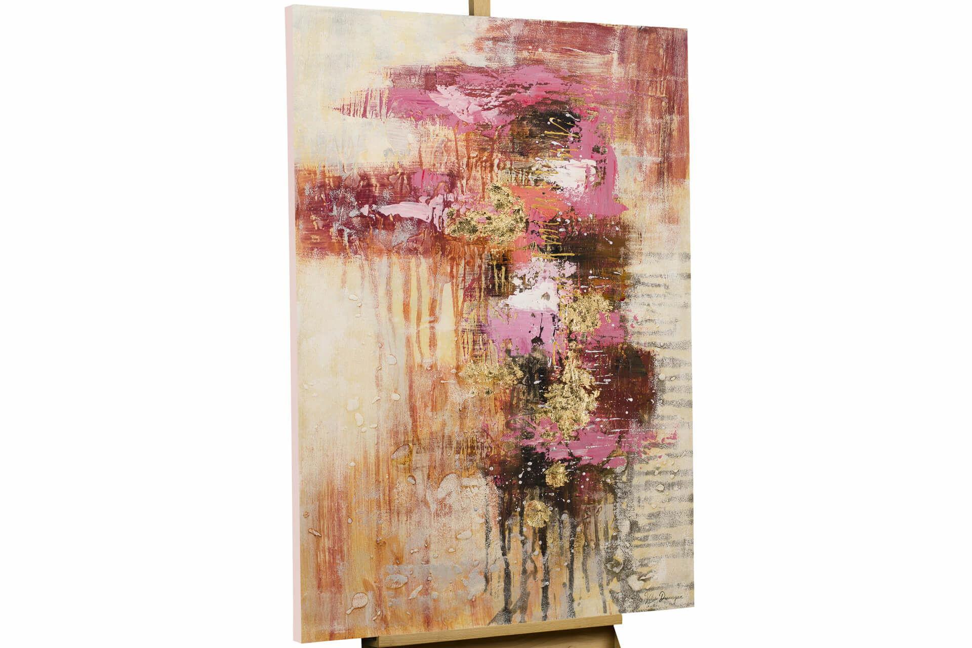 ACRYLBILD HANDGEMALT 80/120 cm - Pink, Holz/Textil (80/120cm) - KUNSTLOFT