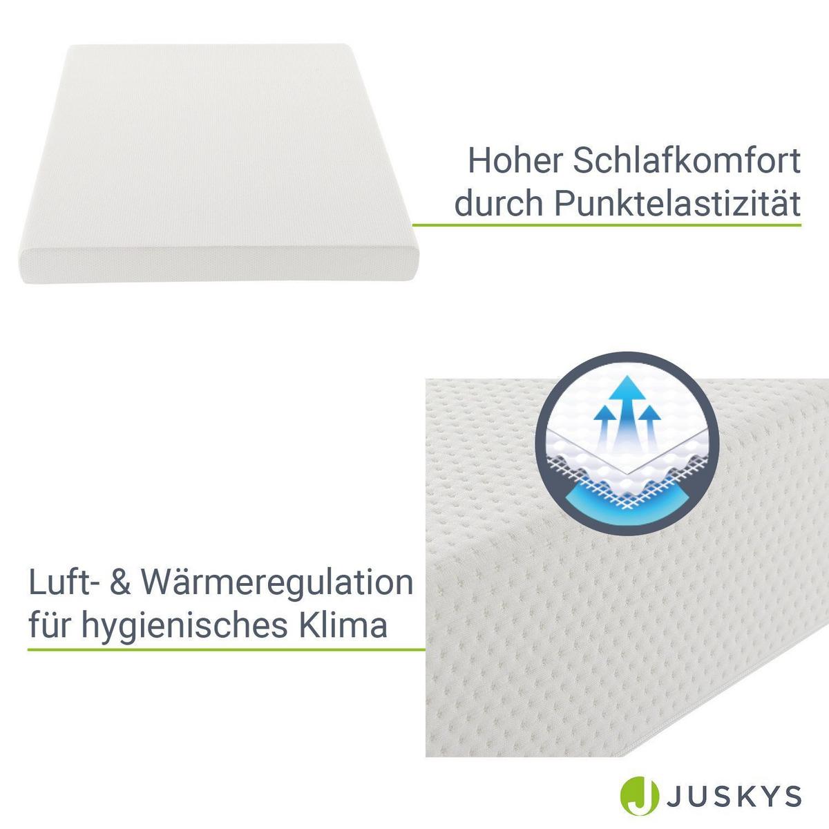 KALTSCHAUMMATRATZE 80x160 cm - Weiß, Textil (80/160cm) - Juskys