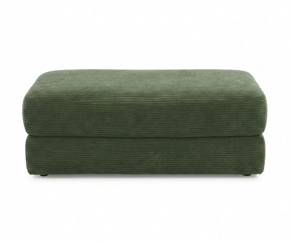 POLSTERHOCKER Federkern B124/T60/H40 cm Cord-Bezug Grün / 15256 - Schwarz/Grün, Kunststoff/Textil (124/40/60cm) - luma-home