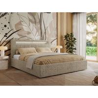 POLSTERBETT GOLD 5 CLASSIC 180/200 - Dunkelbeige Strukture - Pocket-Matratze - Taupe, Textil (180/200cm) - MKS