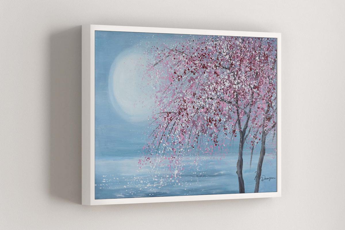 ACRYLBILD HANDGEMALT 90/60 cm - Blau/Pink, Holz/Textil (90/60cm) - KUNSTLOFT