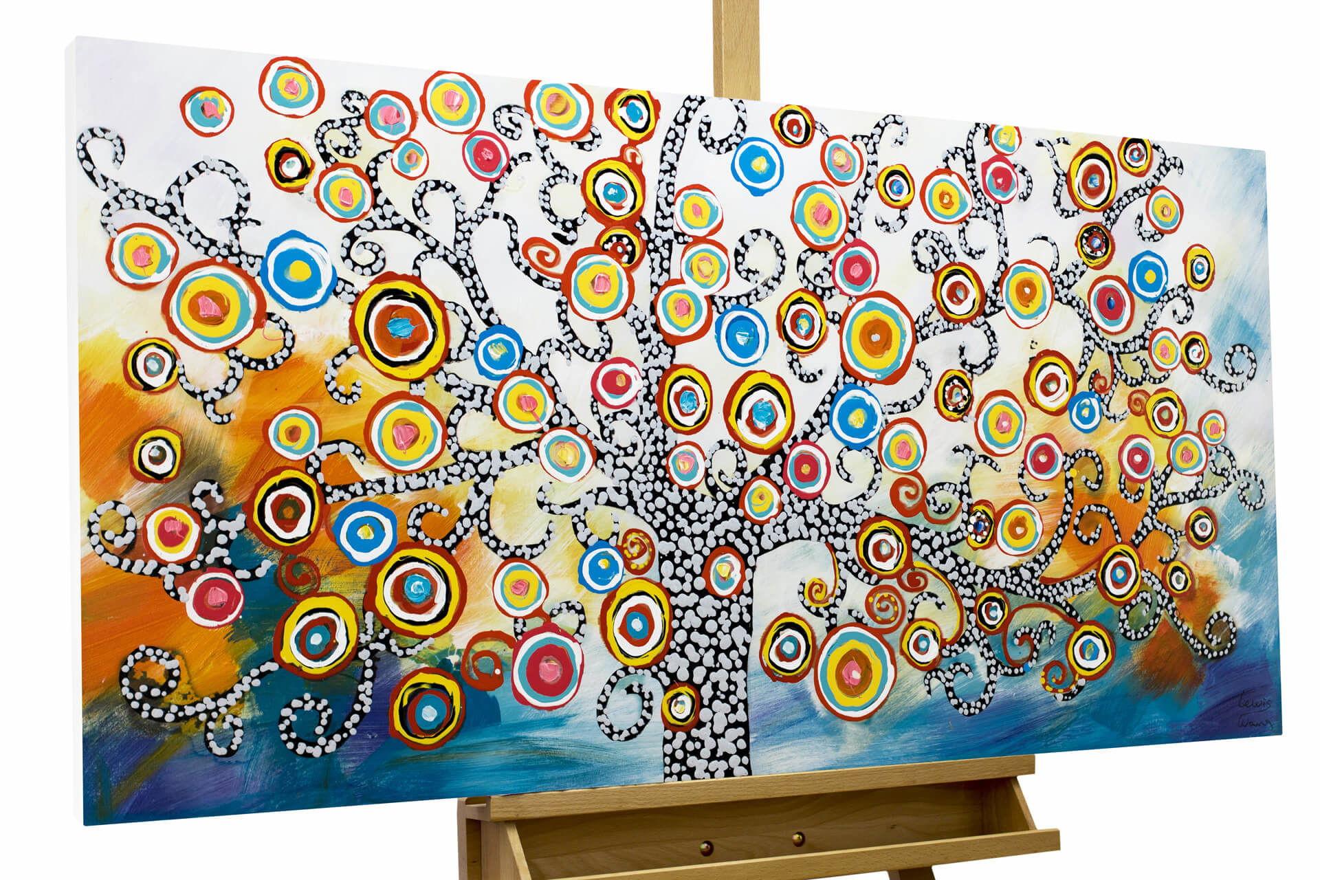 ÖLGEMÄLDE 120/60 cm - Blau/Gelb, Holz/Textil (120/60cm) - KUNSTLOFT