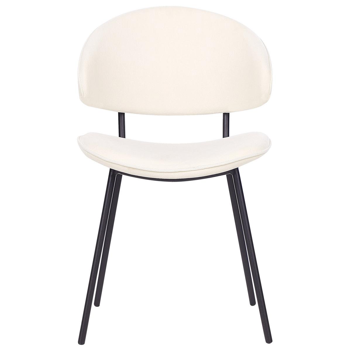 ESSZIMMERSTUHL 2er-Set Polsterbezug Beige Kiana - Beige, Textil/Metall (50/81/59cm) - Beliani