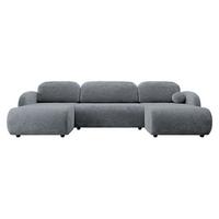 WOHNLANDSCHAFT Dream U - Schwarz/Grau, Holz/Kunststoff (318/88/160cm) - MIRJAN24