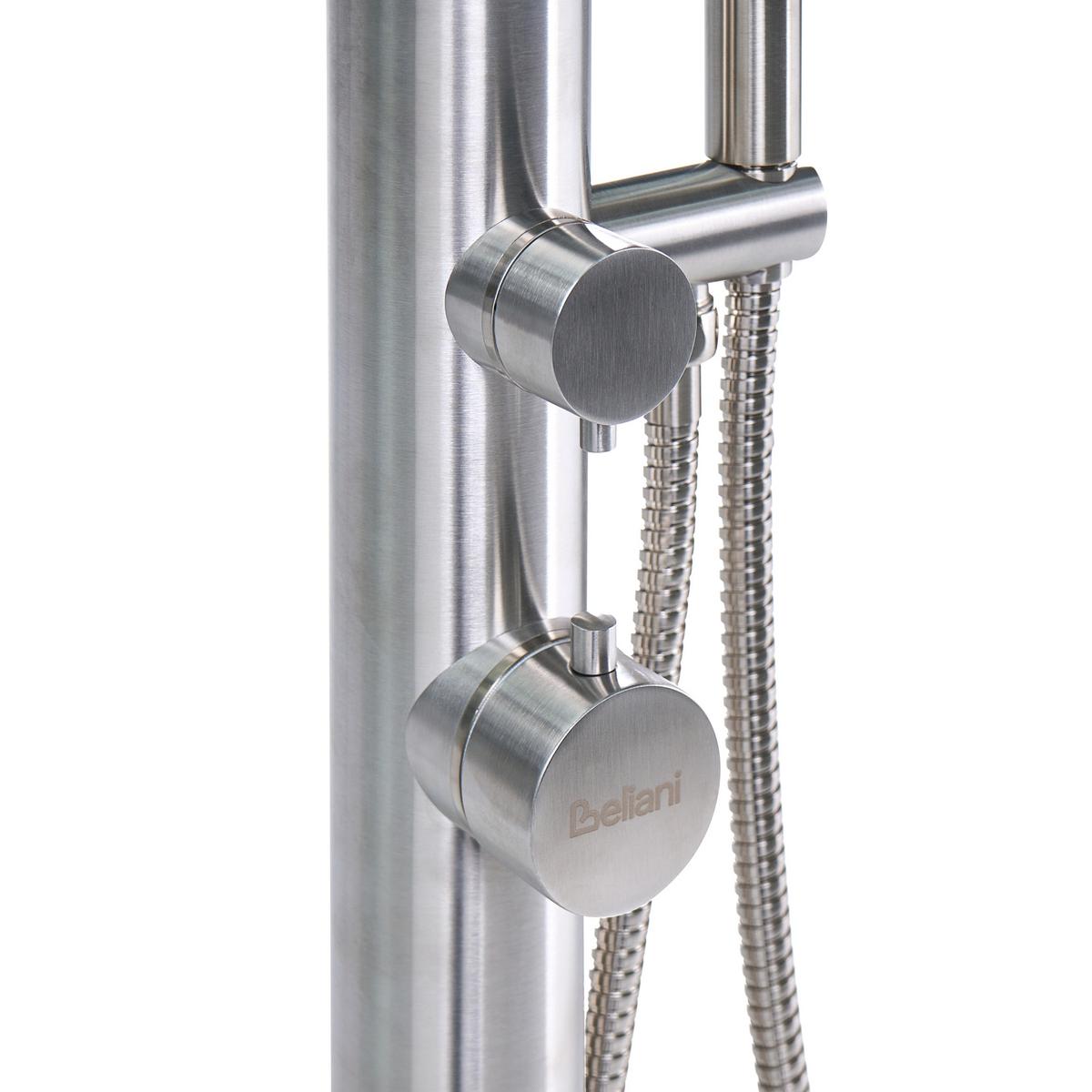 FREISTEHENDE Gartendusche Silber Marudi - Silberfarben, Metall (57/230/17cm) - Beliani