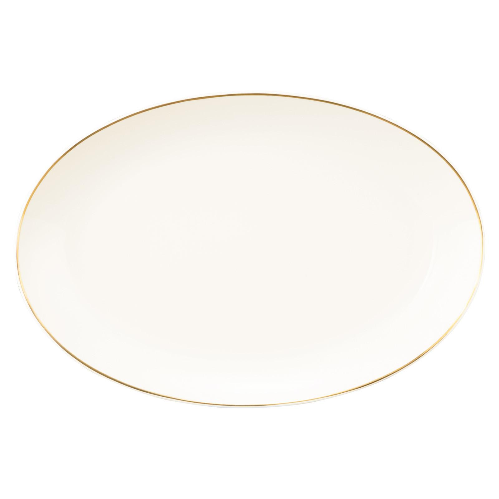 SERVIERPLATTE Savona Goldlinie creme 31,3 x 21,1 cm - Creme, Keramik (21.1/2.9/31.3cm) - Seltmann Weiden