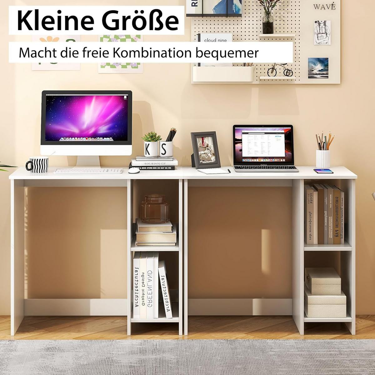 COMPUTERTISCH Weiß - Weiß, Holzwerkstoff (40/80/74cm) - COSTWAY